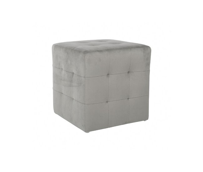 Conforama Puff CLASSIC 35x36x35 cm terciopelo gris