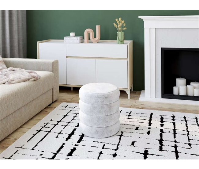 Conforama Puff Redondo HUGO 40x38cm Color Blanco