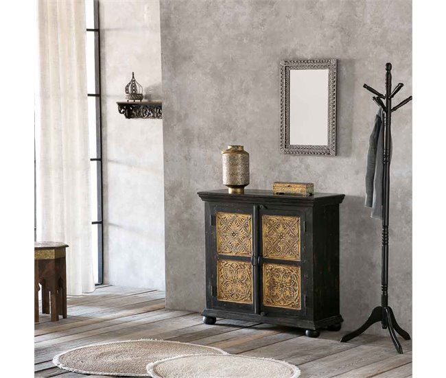 Conforama Recibidor De Madera Negro 90x40x90 Cm