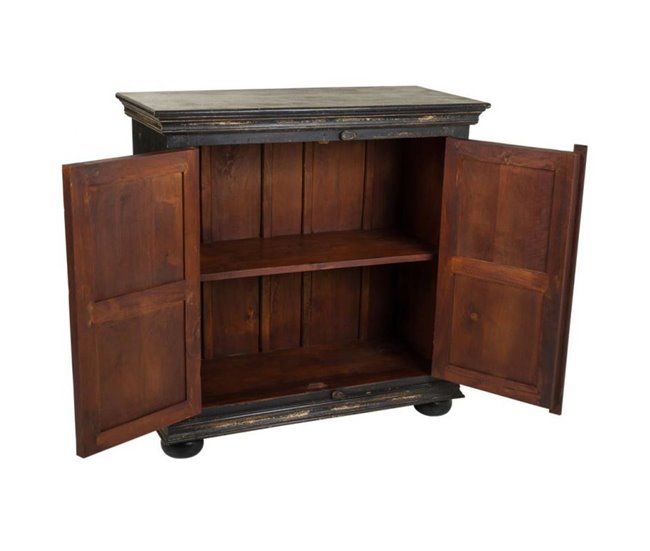 Conforama Recibidor De Madera Negro 90x40x90 Cm