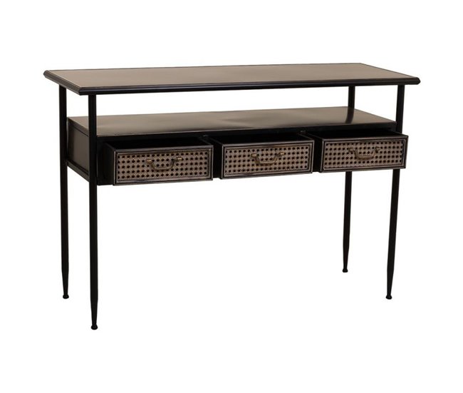 Conforama Recibidor De Metal Marrón 122x42x80h Cm