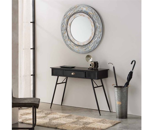 Conforama Recibidor De Metal Negro 100x40x75 Cm