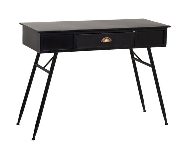 Conforama Recibidor de metal negro 100x40x75 cm