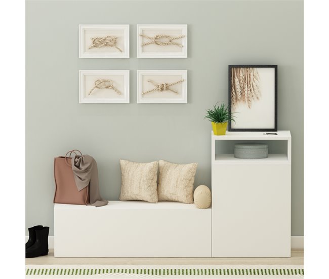 Conforama Recibidor Zapatero WELCOME Color Blanco