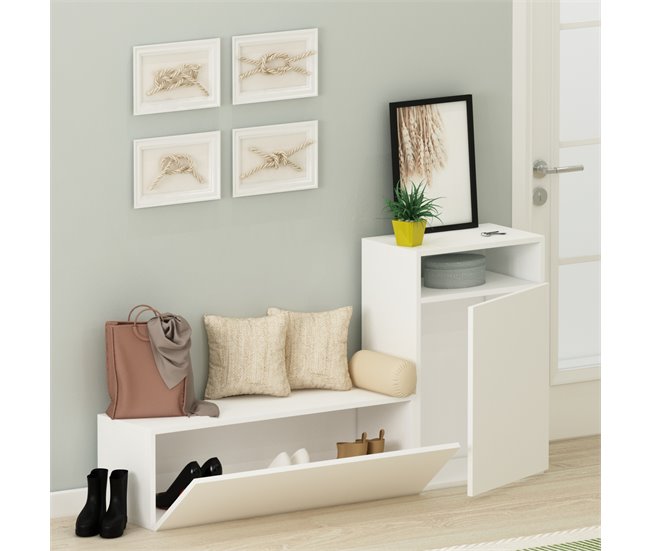 Conforama Recibidor Zapatero WELCOME Color Blanco