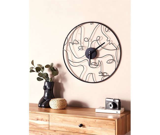 Conforama Reloj De Pared Negro ø 50 Cm MENTON