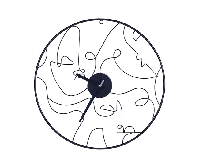 Conforama Reloj de pared negro ø 50 cm MENTON
