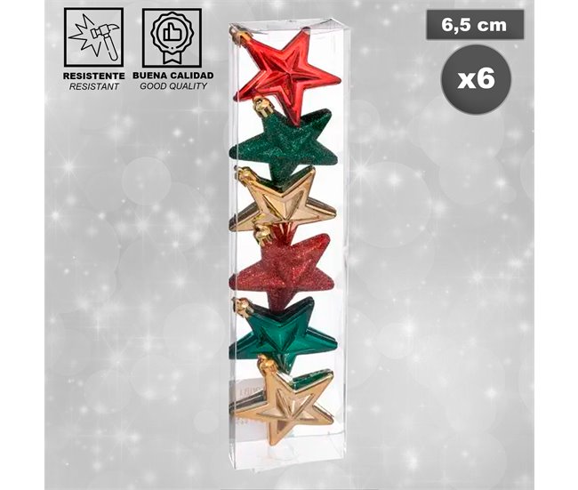 Conforama Set De 6 Estrellas De Navidad Plástico