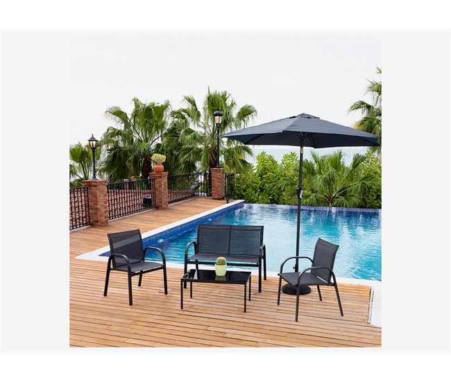 Conforama Set de mesa y sillas de jardín TULUM