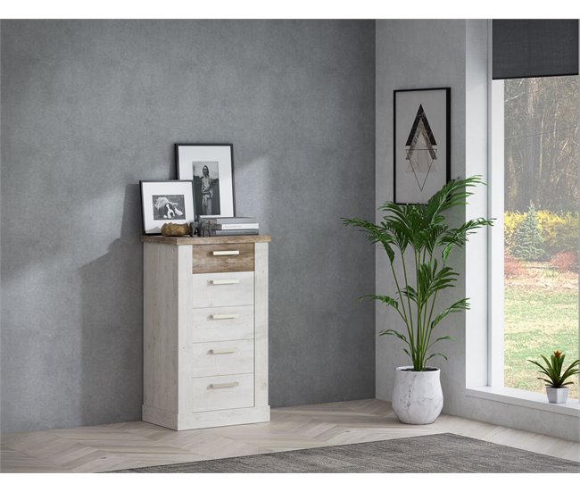 Conforama Sifonier 5 Cajones VERONA Blanco