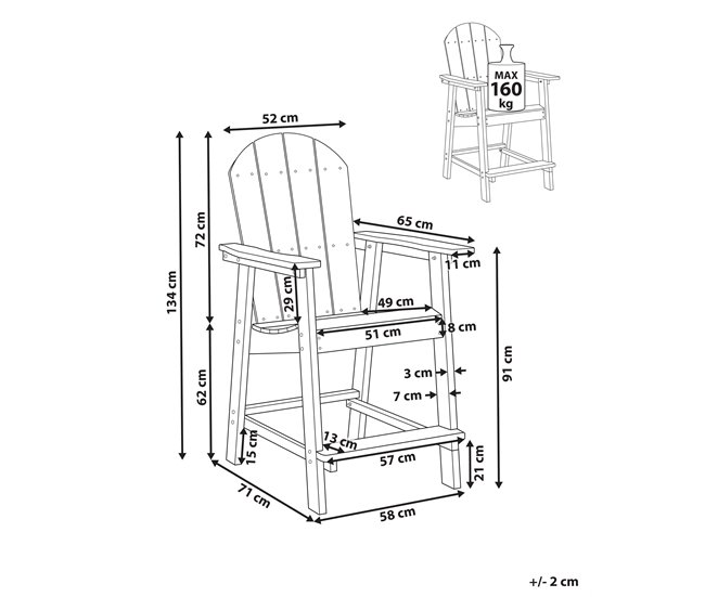 Conforama Silla De Bar Azul ADIRONDACK