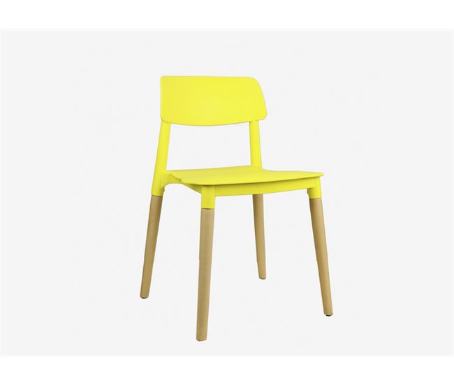 Conforama Silla De Cocina Fija AGATA Amarilla
