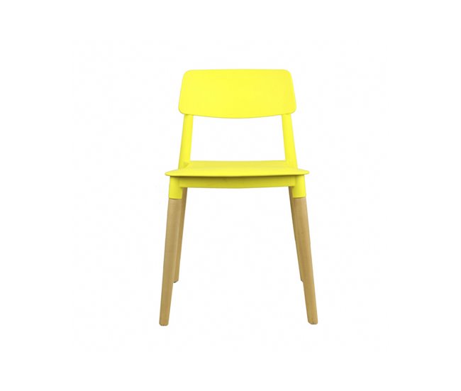 Conforama Silla de cocina fija AGATA Amarilla