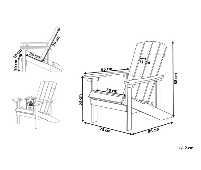 Conforama Silla De Jardín Amarilla ADIRONDACK