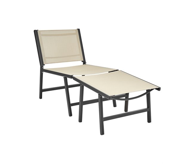 Conforama Silla de jardín Beige-Negro MARCEDDI