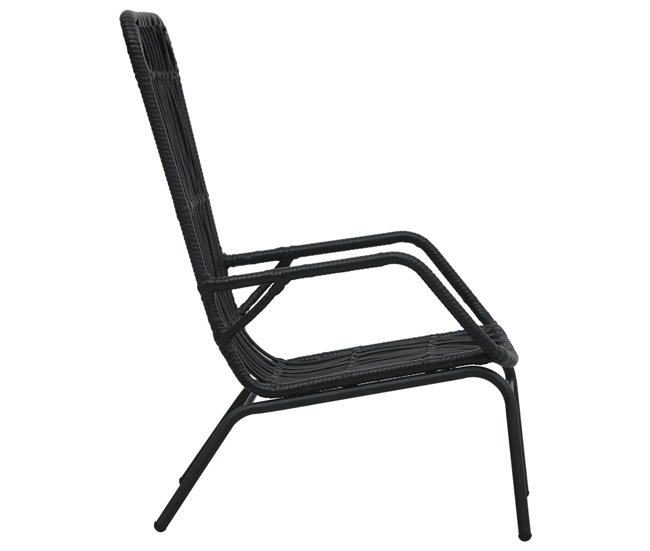 Conforama Silla De Jardin De Ratán Sintético Negro