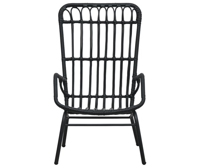 Conforama Silla de jardin de ratán sintético negro