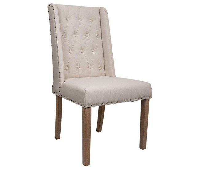 Conforama Silla de madera acolchada 102x53x53 cm