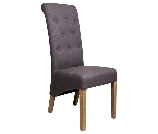 Conforama Silla de madera acolchada 44x58x107 cm