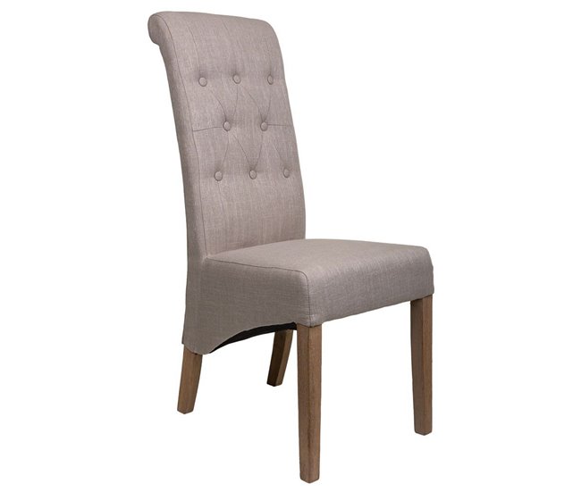 Conforama Silla de madera tapizada
