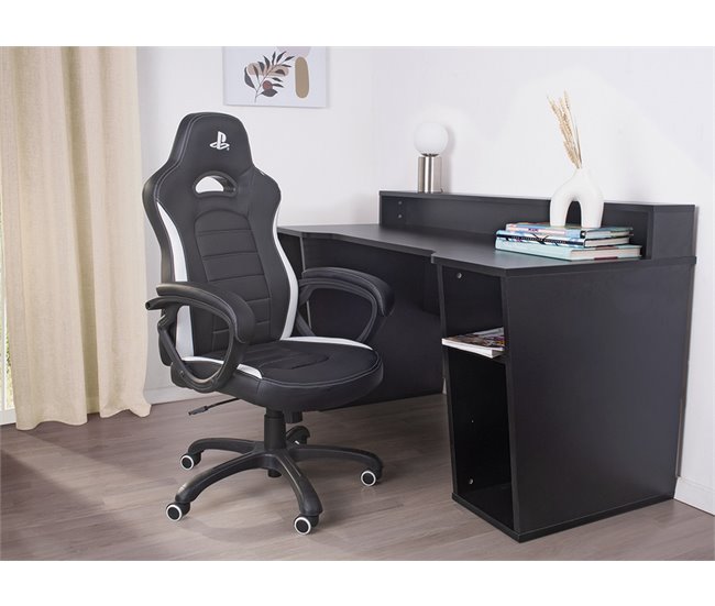 Conforama Silla Gaming PLAY Blanco Y Negro