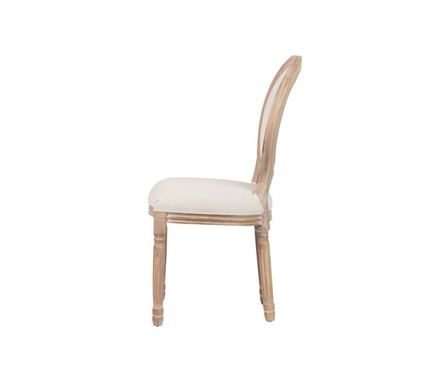 Conforama Silla Lino Beige Patas Roble 50x53x96 Cm