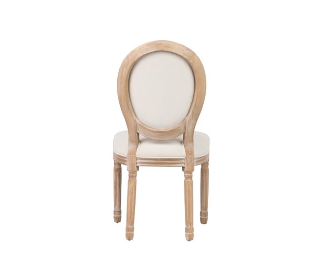 Conforama Silla Lino Beige Patas Roble 50x53x96 Cm