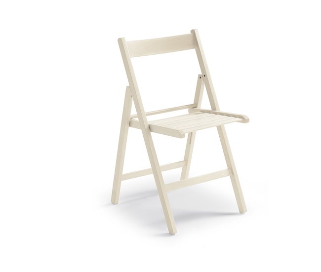 Conforama Silla Plegable LIBRO Lacada En Blanco