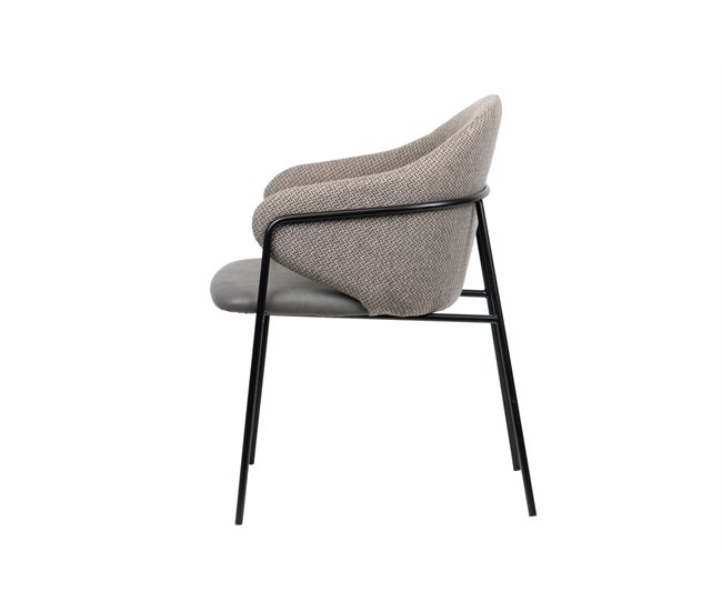 Conforama Silla Pu Poliester Gris 57x59x82 Cm