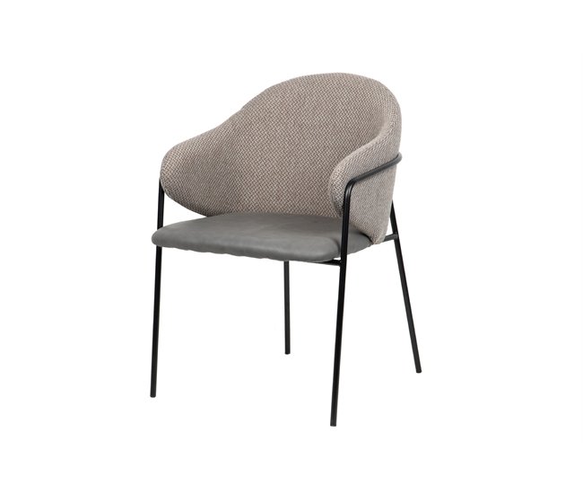Conforama Silla Pu Poliester Gris 57x59x82 Cm