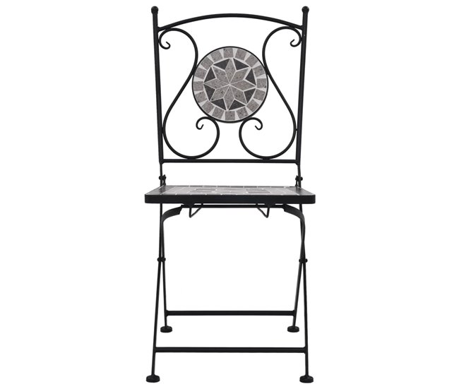 Conforama Sillas Bistró De Mosaico 2 Unidades Gris