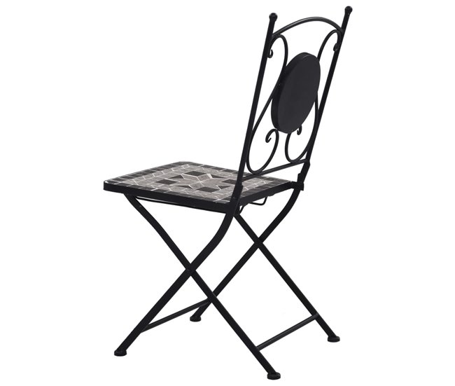 Conforama Sillas Bistró De Mosaico 2 Unidades Gris