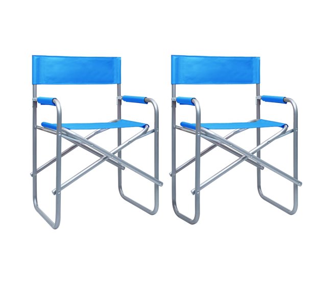 Conforama Sillas De Director 2 Unidades Acero Azul