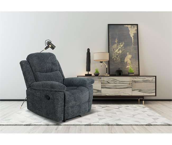Conforama Sillón ALYSA Relax Manual Gris Oscuro