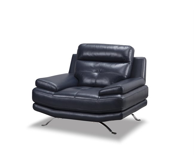 Conforama Sillón De Piel HAWAI Color Azul Oscuro