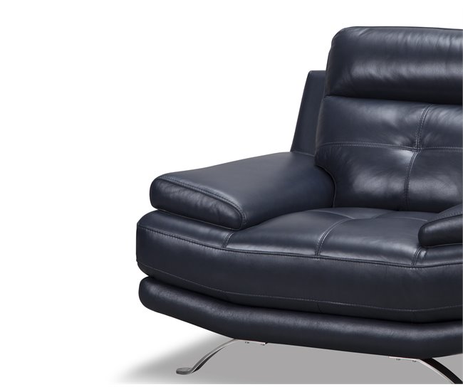 Conforama Sillón De Piel HAWAI Color Azul Oscuro