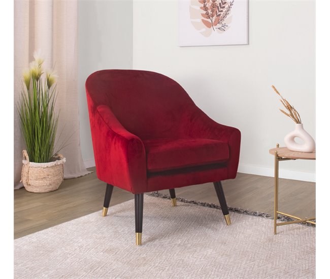 Conforama Sillón Decorativo RETRO Color Rojo