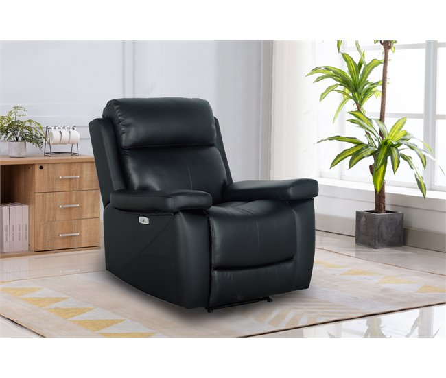 Conforama Sillón Relax Eléctrico THEA Piel Negro