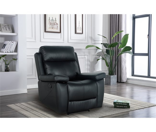 Conforama Sillón Relax Manual THEA Piel Negro