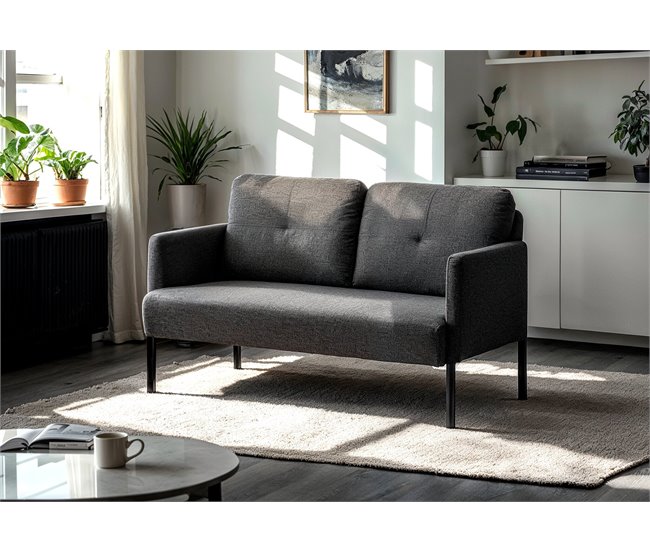 Conforama Sofá 2 Plazas Color Gris Oscuro POP