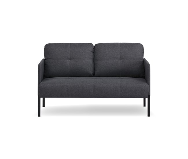 Conforama Sofá 2 plazas color gris oscuro POP