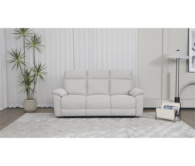 Conforama Sofá ALOISE 3 Plazas Relax Manual Beige