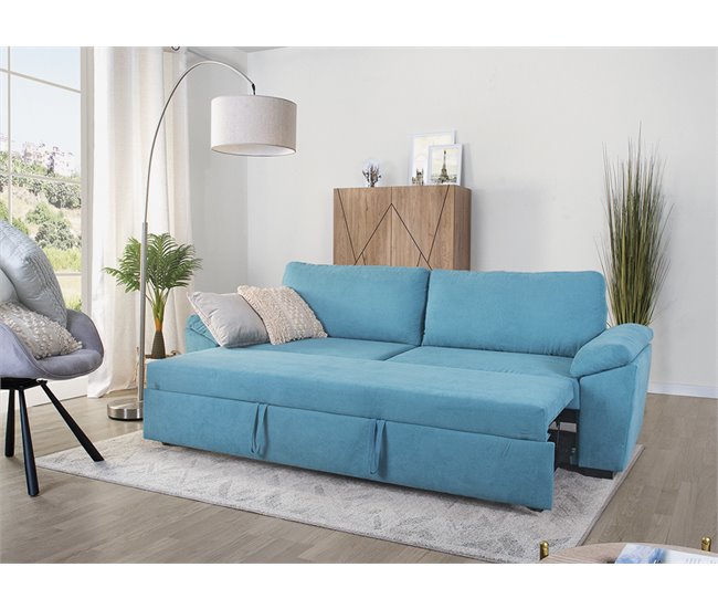 Conforama Sofá Cama 3 Plazas HANSAN Color Azul