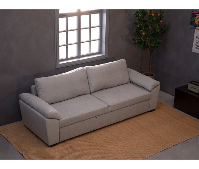 Conforama Sofá Cama 3 Plazas HANSAN Gris Claro