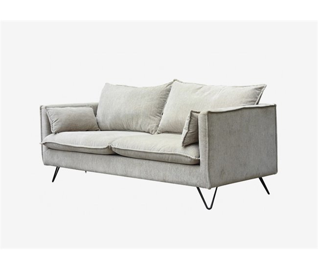 Conforama Sofá CHRONOS 3 Plazas Fijo Gris Claro