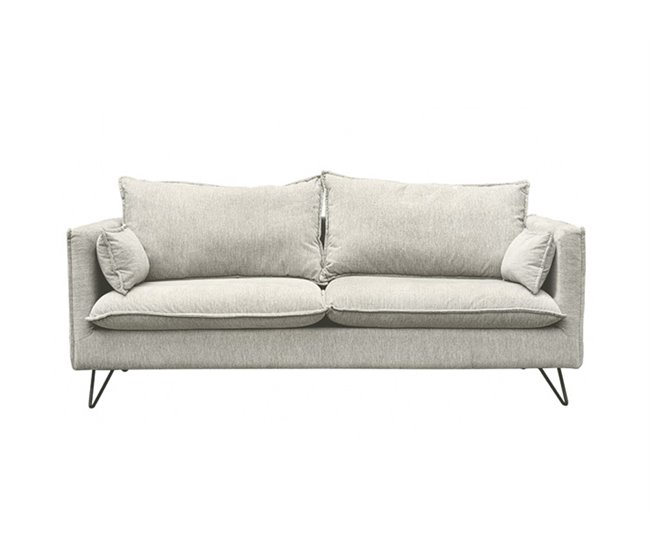 Conforama Sofá CHRONOS 3 plazas fijo gris claro