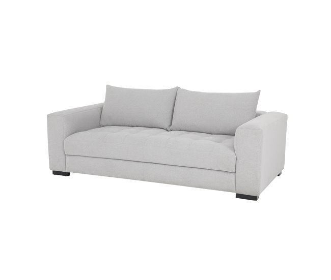 Conforama Sofá LAKE 3 Plazas Fijo Gris Claro