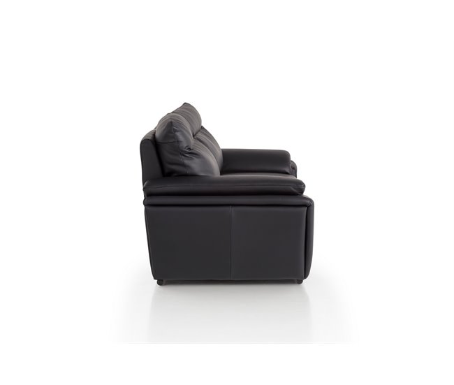 Conforama Sofá Piel 2 Plazas BRANDY Color Negro