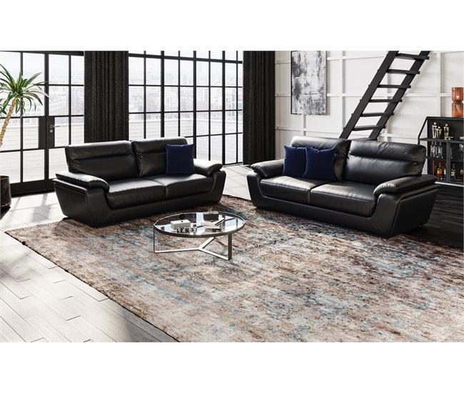 Conforama Sofá Piel 3 Plazas BRANDY Color Negro