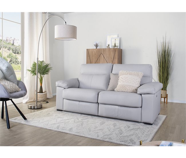 Conforama Sofá TENOR 3 Plazas Relax Eléctrico Gris